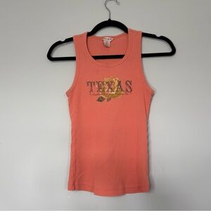 Guess Y2K Coral Tank Top Vintage Early 2000’s Ribbed 100% Cotton Sleeveless